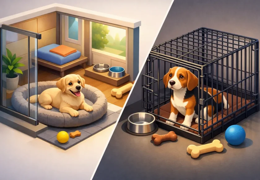 Private Suites vs Crates: What Dogs Need